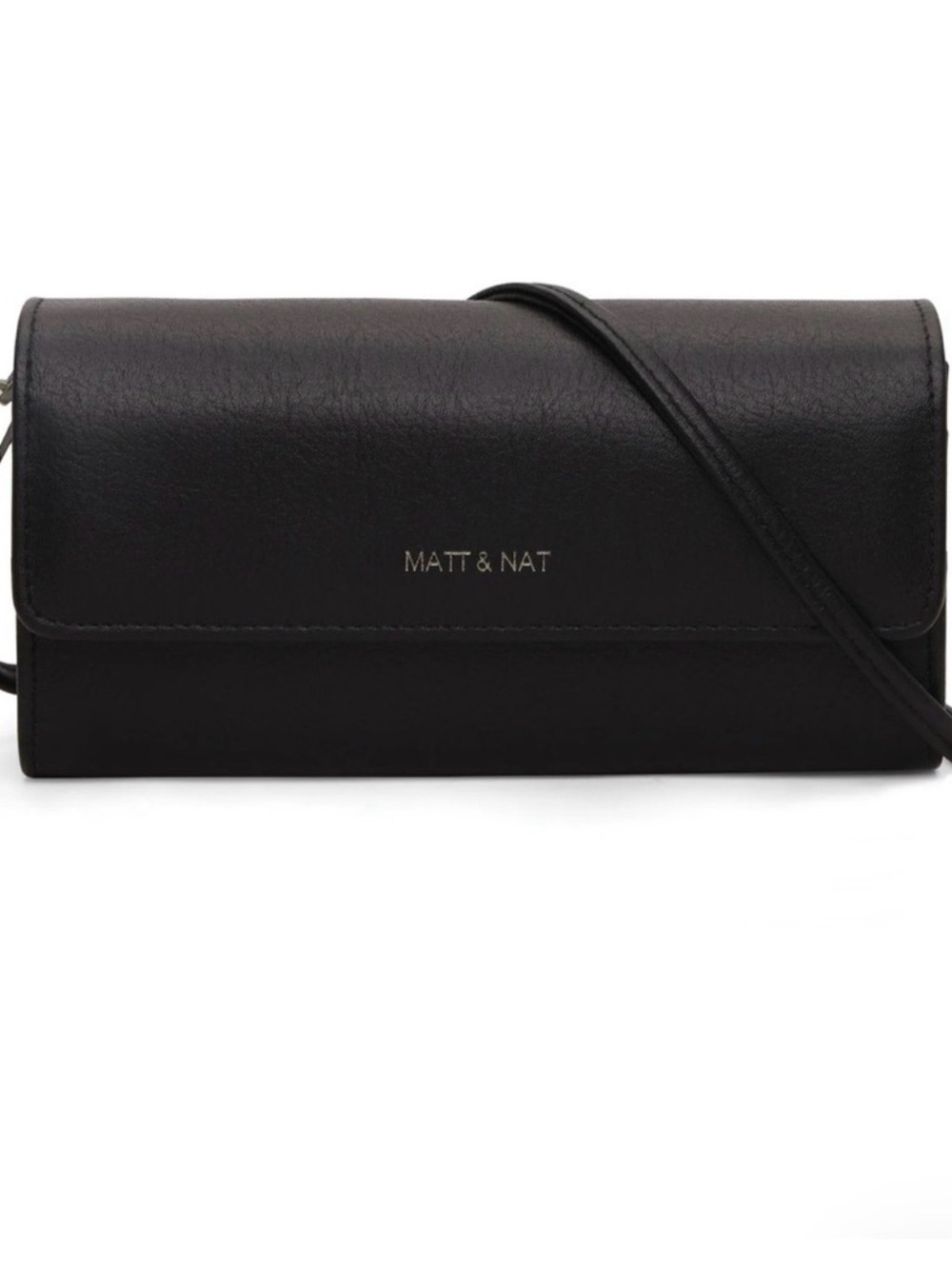 Matt & Nat Black Vegan Leather Clutch Crossbody